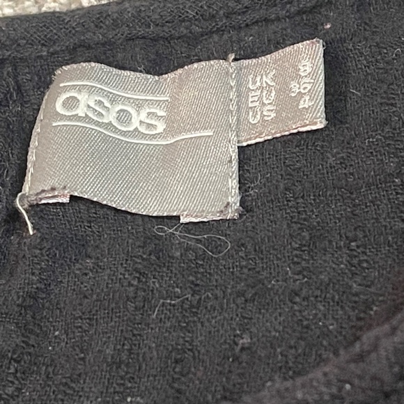 ASOS Black Gauze cotton babydoll dress size 8 - Picture 3 of 6